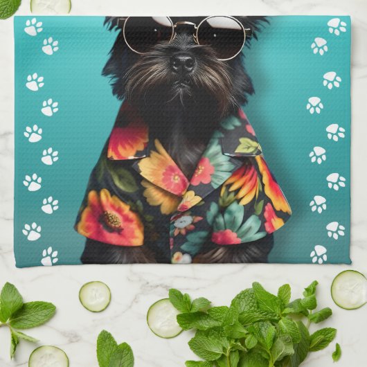 Hond Grooming Paw Print Handdoek (Gevouwen)