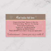 Hond Grooming.Pet groomer.Afspraak herinnering. Afsprakenkaartje (Achterkant)