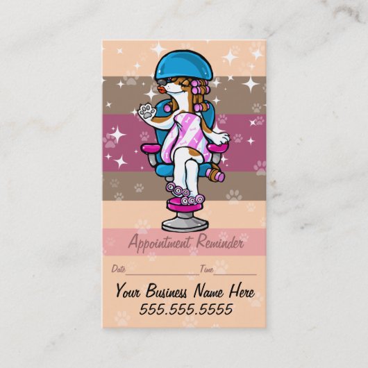 Hond Grooming.Pet groomer.Afspraak herinnering. Afsprakenkaartje (Voorkant)