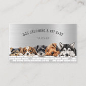 Hond Grooming QR Code Sociale Media Huisdier Sitte Visitekaartje (Voorkant)