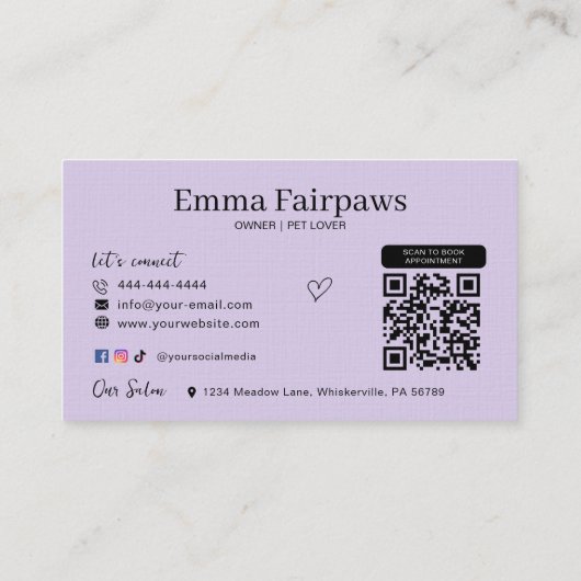 Hond Grooming Salon Huisdier Zorg Visitekaartje (Achterkant)