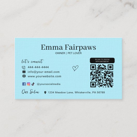 Hond Grooming Salon Huisdier Zorg Visitekaartje (Achterkant)