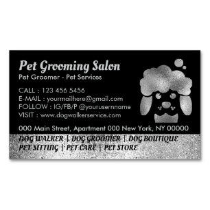 Hond Grooming Salon zilveren bad spa Magnetisch Visitekaartje