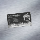 Hond Grooming Salon zilveren bad spa Magnetisch Visitekaartje (Voorbeeld)