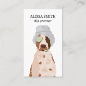 Hond Grooming Spa Grappig Esthetisch Visitekaartje (Voorkant)