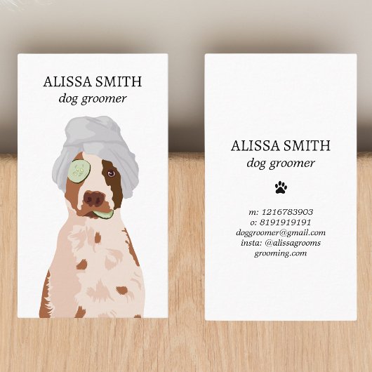 Hond Grooming Spa Grappig Esthetisch Visitekaartje