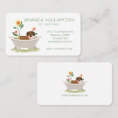 Hond Grooming teckel hond in bad Visitekaartje (Voorkant / Achterkant)