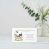 Hond Grooming teckel hond in bad Visitekaartje (Staand voorkant)