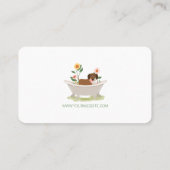 Hond Grooming teckel hond in bad Visitekaartje (Achterkant)