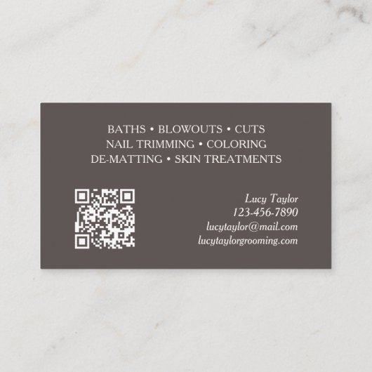 Hond Grooming Trainer Wandelen Zitten Visitekaartje (Achterkant)