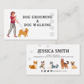 Hond Grooming Walking Pet Groomer Hounds Visitekaartje (Voorkant / Achterkant)