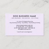 Hond Grooming Walking Sitting Boarding lila Visitekaartje (Achterkant)