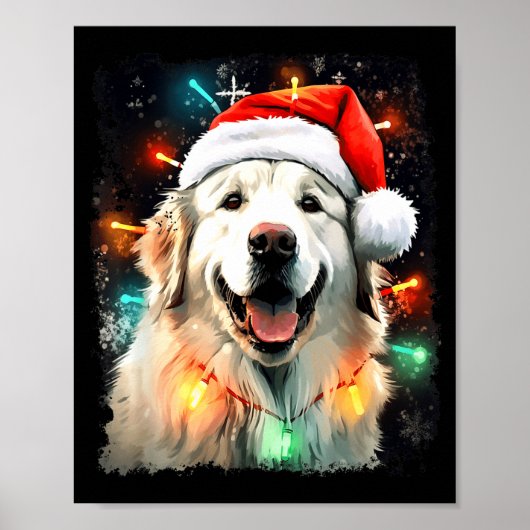 Hond Grote Pyreneeën Kerstmis Poster (Voorkant)