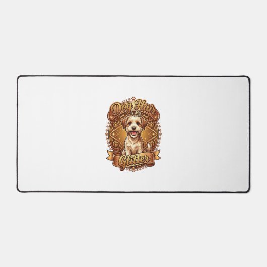 Hond Haar Is Glitter Fluffy Gouden Lint_1 Bureaumat (Voorkant)