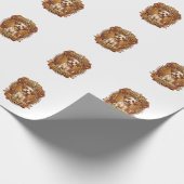 Hond Haar Is Glitter Fluffy Gouden Lint_1 Cadeaupapier (Hoek)