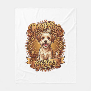 Hond Haar Is Glitter Fluffy Gouden Lint_1 Fleece Deken