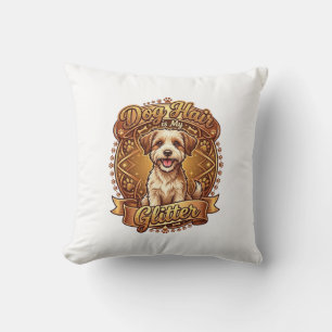 Hond Haar Is Glitter Fluffy Gouden Lint_1 Kussen