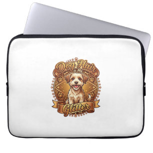 Hond Haar Is Glitter Fluffy Gouden Lint_1 Laptop Sleeve