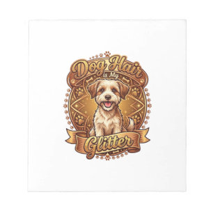 Hond Haar Is Glitter Fluffy Gouden Lint_1 Notitieblok