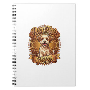 Hond Haar Is Glitter Fluffy Gouden Lint_1 Notitieboek