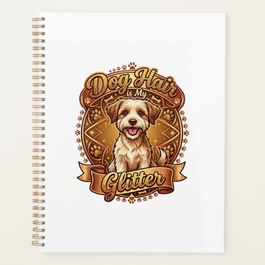 Hond Haar Is Glitter Fluffy Gouden Lint_1 Planner (Voorkant)