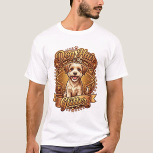 Hond Haar Is Glitter Fluffy Gouden Lint_1 T-shirt