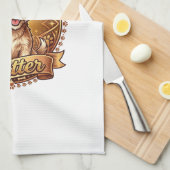 Hond Haar Is Glitter Fluffy Gouden Lint_1 Theedoek (Quarter Fold)