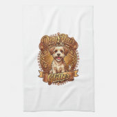Hond Haar Is Glitter Fluffy Gouden Lint_1 Theedoek (Verticaal)