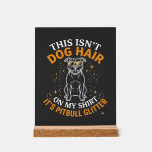 Hond Haar Pitbull Glitter Draagt Zonnebril Sterren Acryl Bord