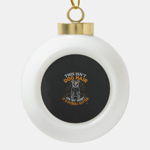 Hond Haar Pitbull Glitter Draagt Zonnebril Sterren Keramische Bal Ornament