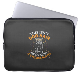 Hond Haar Pitbull Glitter Draagt Zonnebril Sterren Laptop Sleeve