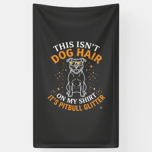 Hond Haar Pitbull Glitter Draagt Zonnebril Sterren Spandoek (Verticaal)