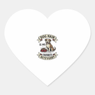 Hond Haar Shirt Vintage Gravure Grappige Hond Lief Hart Sticker