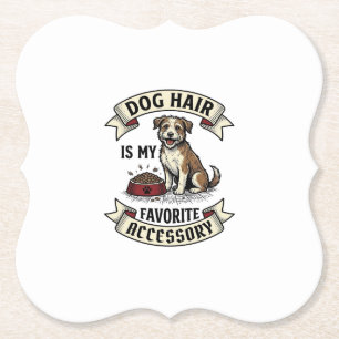 Hond Haar Shirt Vintage Gravure Grappige Hond Lief Kartonnen Onderzetters