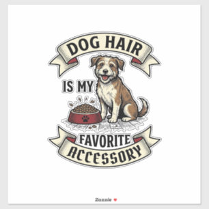 Hond Haar Shirt Vintage Gravure Grappige Hond Lief Sticker