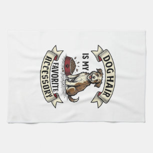 Hond Haar Shirt Vintage Gravure Grappige Hond Lief Theedoek