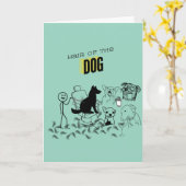Hond Haar Verjaardagskaart Kaart (Gele Bloem)
