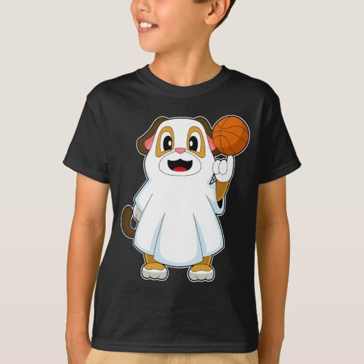 Hond Halloween Basketbal T-shirt (Voorkant)