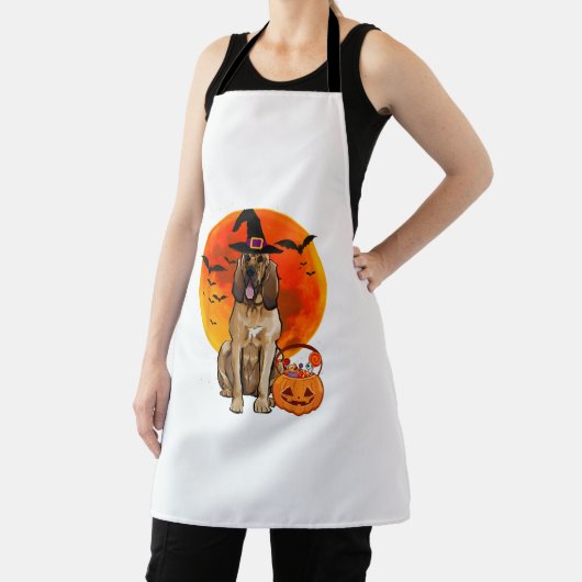 Hond Halloween Bloedhond Jack O Lantern Pompoen T- Schort (Insitu)