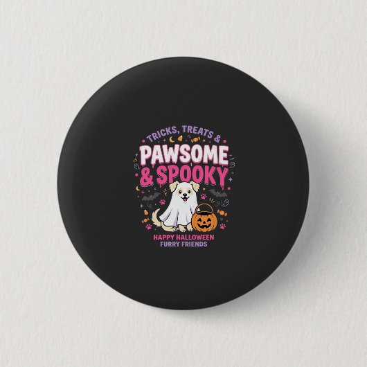 Hond Halloween Boo Crew (2) Ronde Button 5,7 Cm (Voorkant)