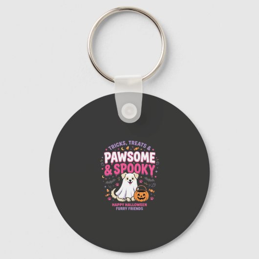 Hond Halloween Boo Crew (2) Sleutelhanger (Voorkant)