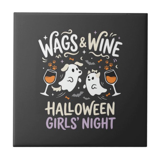 Hond Halloween Boo Crew Tegeltje (Voorkant)