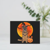 Hond Halloween Duitse Herder Jack Lantern Pompoen Uitnodiging Briefkaart (Staand voorkant)