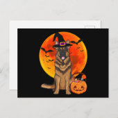 Hond Halloween Duitse Herdershond Jack Lantern Pom Uitnodiging Briefkaart (Voorkant / Achterkant)