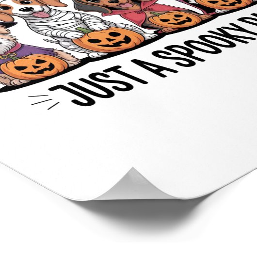 Hond Halloween gewoon een spookachtige poot Poster (Hoek)