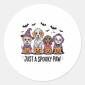 Hond Halloween gewoon een spookachtige poot Ronde Sticker (Voorkant)