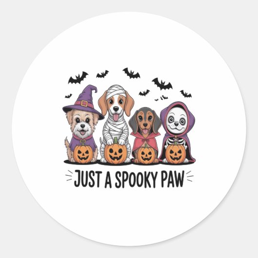 Hond Halloween gewoon een spookachtige poot Ronde Sticker (Voorkant)