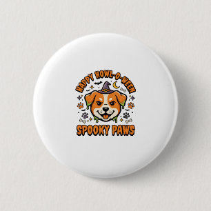 Hond Halloween Griezelige Pootjes Ronde Button 5,7 Cm