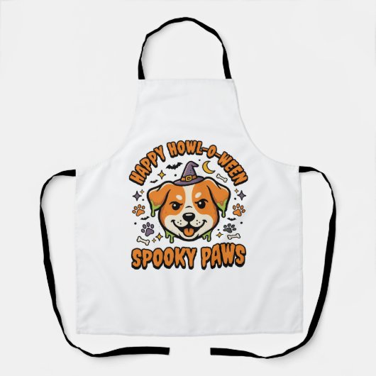 Hond Halloween Griezelige Pootjes Schort (Voorkant)