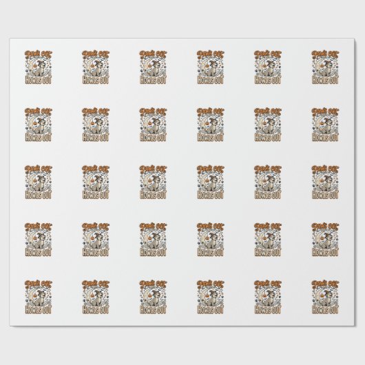Hond Halloween Huil Feest Cadeaupapier (Vlak)